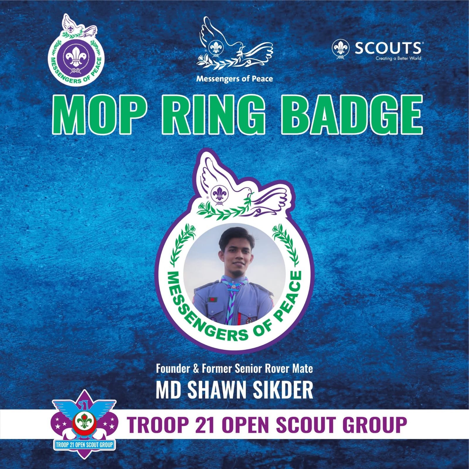 Messenger of Peace Ring Badge certificate